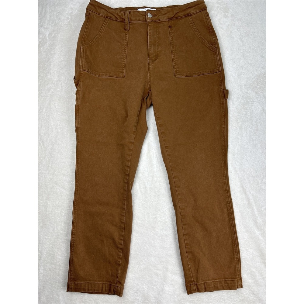 Judy Blue Jeans Slim Fit Rust Carpenter Hi Waist Utility Cotton Stretch Pant 31